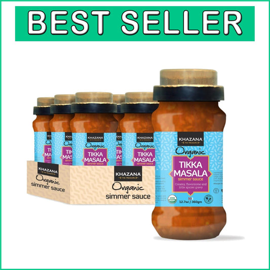 Delicious Organic Tikka Masala Simmer Sauce - Authentic Flavors, 12.7oz Jars
