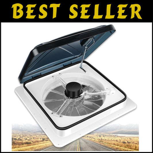 Smart RV Roof Vent Fan - Smoke-Colored with Transparent Blades for Brightness
