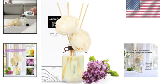 Fresh Cut Lilac Glass Diffuser with Sola Flowers - Luxurious Home Fragrance