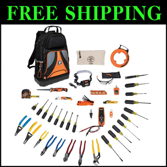 41-Piece Professional Hand Tools Kit with Backpack & Safety Glasses Included