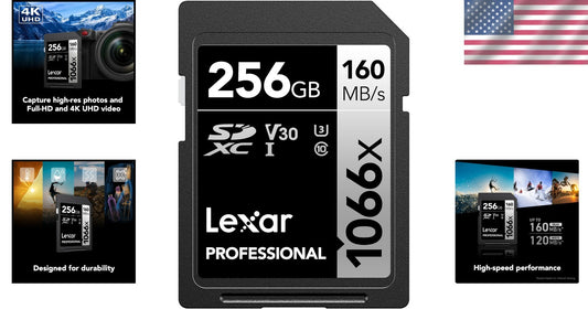 UHS-I 256GB SD Card, 160MB/s - Ideal for Photographers Seeking Top Performance