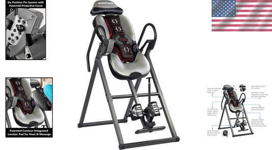 Adjustable Innova Inversion Table with Vertical Massage & Heat - 300 lb Capacity