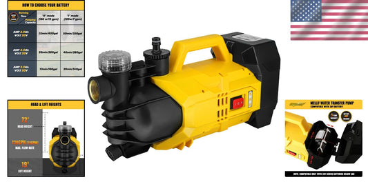 Battery-Powered Water Transfer Pump – Ideal for Pool Draining & Lawn Irrigation