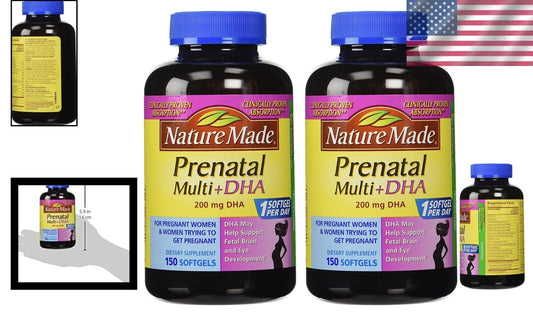 Essential Prenatal Vitamins with DHA 200mg, 150 Softgels, Unflavored 2-Pack