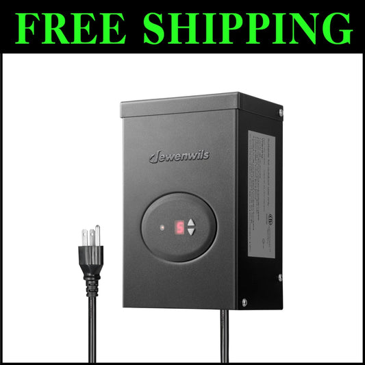 Durable 200W Landscape Lighting Transformer with Countdown Timer and ETL Listing