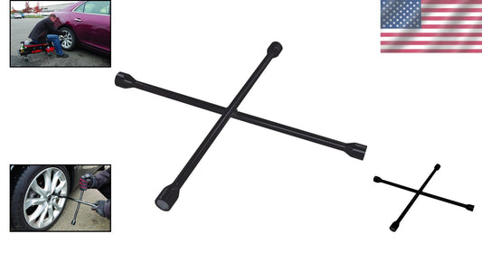 Ergonomic 4-Way Lug Wrench for Trucks - 25" Drop Forged Steel Design