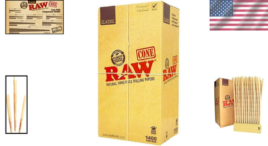1400 Pack King Size Pre-Rolled Cones - Unrefined Natural Fibers for Even Burn