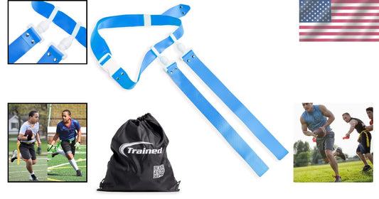 Flag Football Set for 10 Players - 10 Adjustable Belts with Quick-Connect Flags