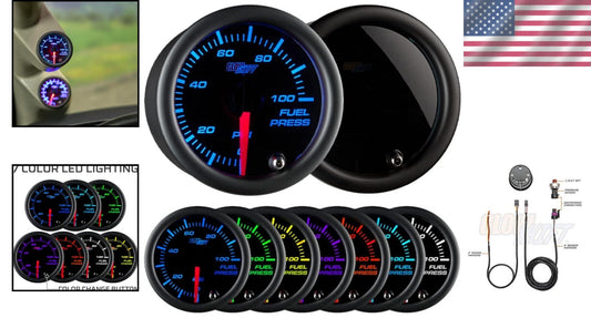 Electronic Fuel Pressure Gauge Kit - 7 Colors, Easy Install for Custom Vehicles