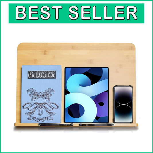 19.68 x 14 Inches Multi-Functional Bamboo Book Holder - Perfect for Thick Books