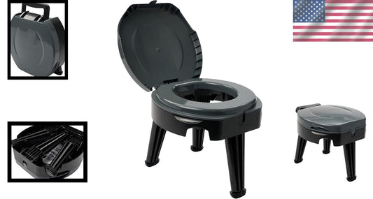 FOLD-to-GO Portable Toilet: Lightweight 4.5 lbs, 14.5" for Camping Adventures