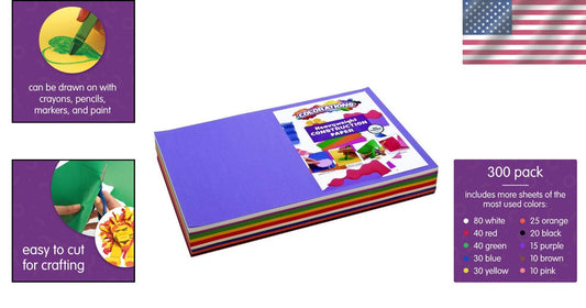 10-Color Construction Paper Set - Heavyweight 12x18 Inch Sheets for Art Projects