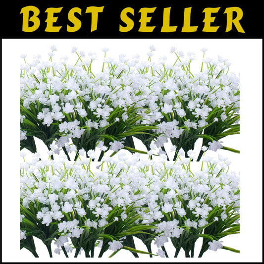 Handmade 20-Bundles of UV Resistant Faux Flowers for Wedding & Garden Decor