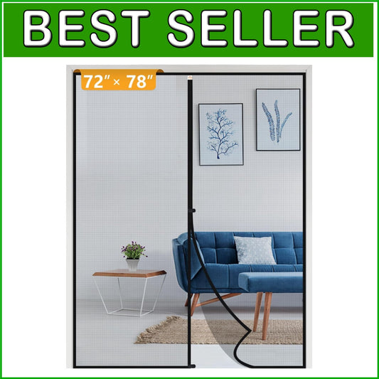 Magnetic Screen Door 72x78 for Easy Ventilation - Pet-Friendly Fiberglass Mesh