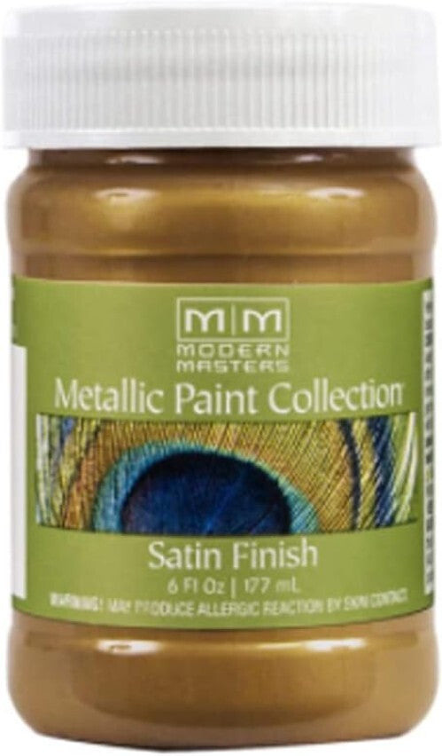 6oz Low VOC Metallic Paint for Interior & Exterior - Elegant Brass Finish