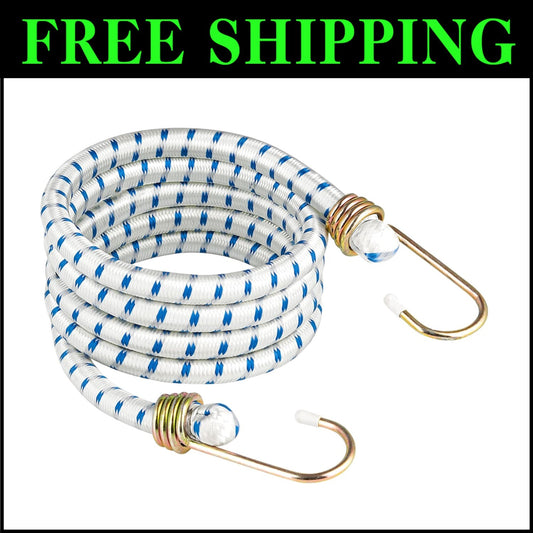 Tensile-Strong 72" Bungee Cord Set with Tough Steel Hooks – 12 Durable Straps