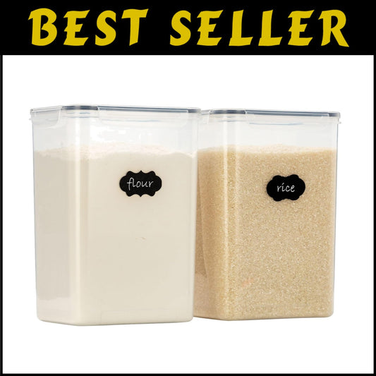 BPA-Free Jumbo Food Storage Containers – 320Oz Set with Included Measuring Cups