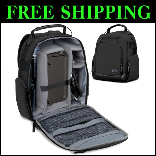 Lightweight & Compact Audio Backpack - Fits Shure, Sennheiser, Rode Microphones