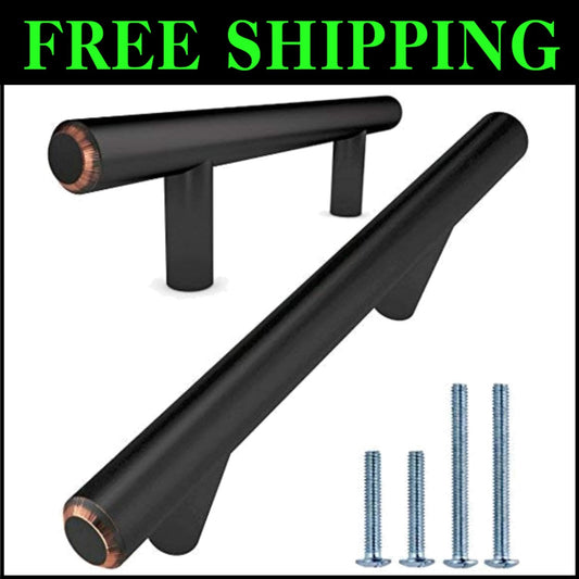 25 Pack Premium Stainless Steel Bar Pull Handles – 3In Center, Oil Rubbed Bronze