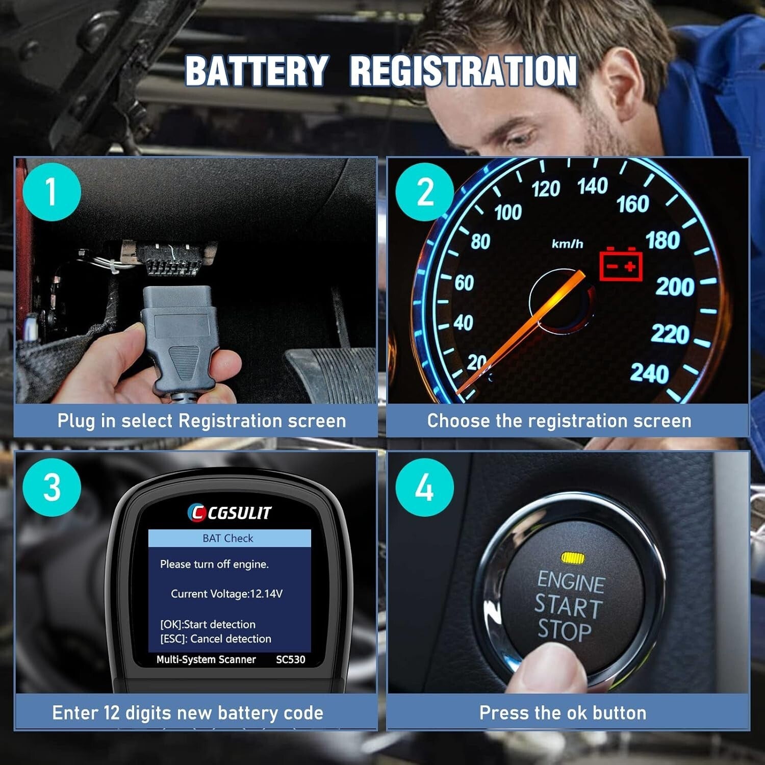 30+ Functions Chevy/GMC Code Reader with Battery Registration & Lifetime Updates