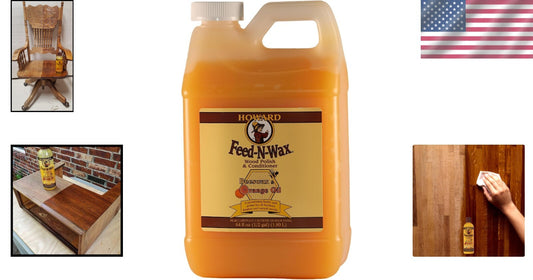 Howard Feed-N-Wax Wood Polish & Conditioner, 64oz - Prolonged Protection & Shine