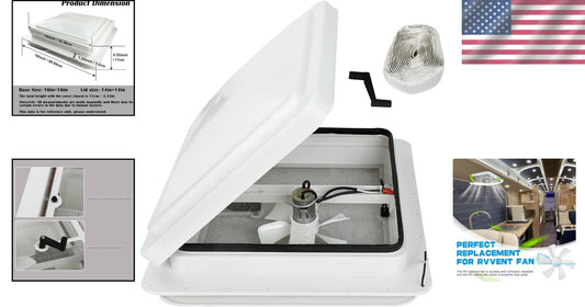 12V Electric RV Roof Vent with 6" Blades - Efficient Airflow & Easy Install