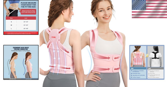 Lightweight Adjustable Upper and Lower Back Support Posture Corrector for Women