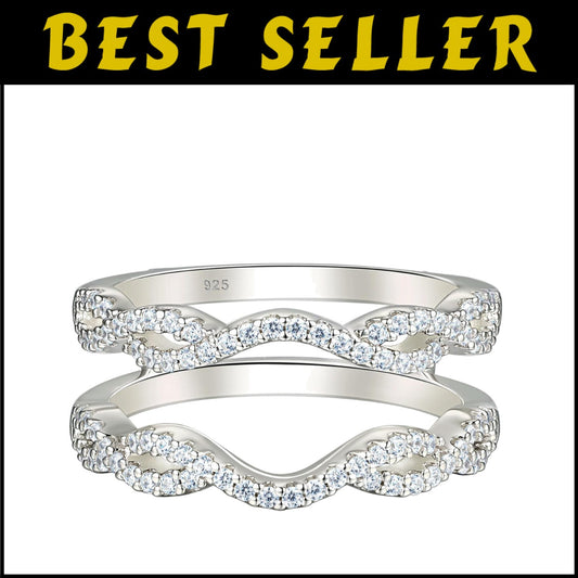 Luxury Sterling Silver Infinity Ring Guard Enhancer - Size 6, Gift Box Included
