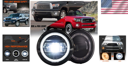 Bright LED Fog Light Assembly for Toyota Models 2004-2012 - Improved Visibility