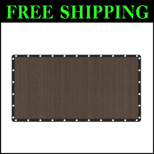 Reinforced Grommet Shade Cloth 10x20 FT - Mocha, Easy Setup & UV Shielding