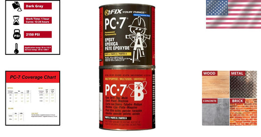 PC-7 Epoxy Adhesive - Heavy-Duty 8 lb Paste for Waterproof Sealing & Tile Repair
