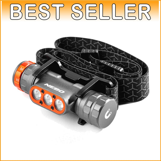 5-Mode Rechargeable Headlamp with Detachable Magnetic Work Light & 1500 Lumens