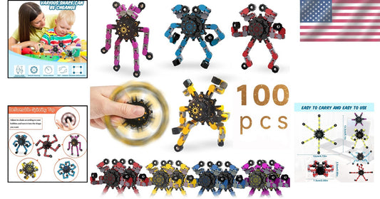Creative Mechanical Fidget Spinner Pack - 100 Fun & Portable Stress Relievers