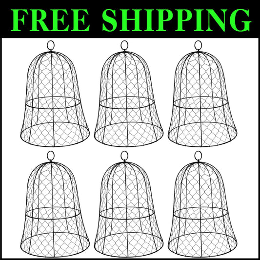 Durable 6-Pack Plant Protectors - 13" Diameter Garden Cloches Against Pests