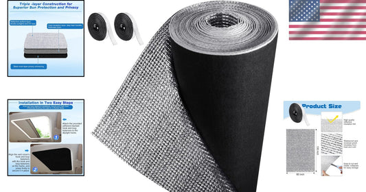 120" x 48" Blackout RV Window Shade Cover - Reflective Insulation Roll Kit