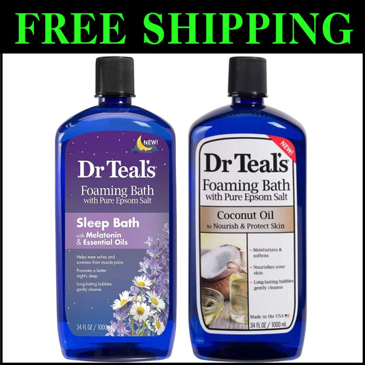Lavender & Coconut Oil Foaming Bath Set - Moisturizing Spa Experience 68oz