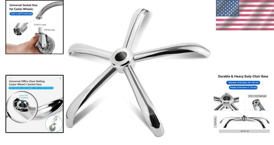 28-Inch Heavy Duty Office Chair Base Replacement - Universal Caster Included
