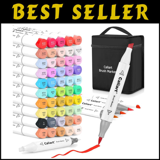 51 Colors Dual Tip Alcohol Brush Markers - Vibrant Artist Set for All Ages