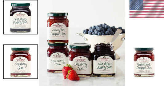 Gourmet 4-Piece Jam Collection: Raspberry Peach, Strawberry & More Delights