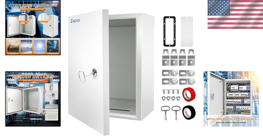 IP66 Waterproof Outdoor Electrical Box 24x16x10'' - Durable & Lockable Enclosure