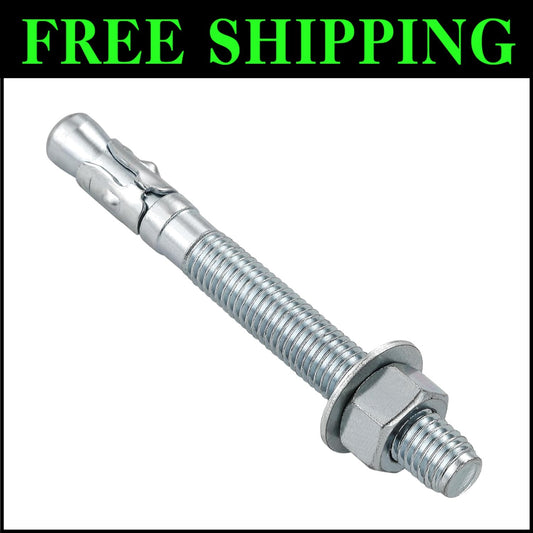 Durable 1/2x4-1/2" Zinc Wedge Anchors - 50 Pack Fasteners for Harsh Environments