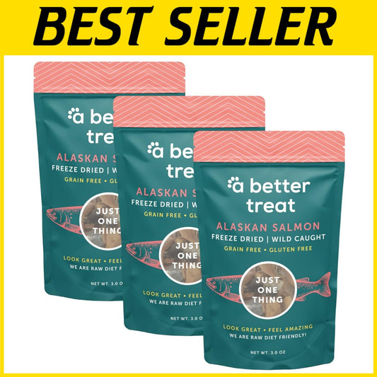 Wild Caught Freeze Dried Salmon Dog Treats - Gluten Free, High Protein (3 Oz)