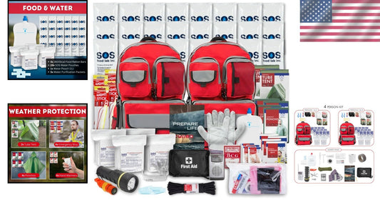 Discreet 4-Person Survival Kit Backpack - Essential Emergency Preparedness Gear