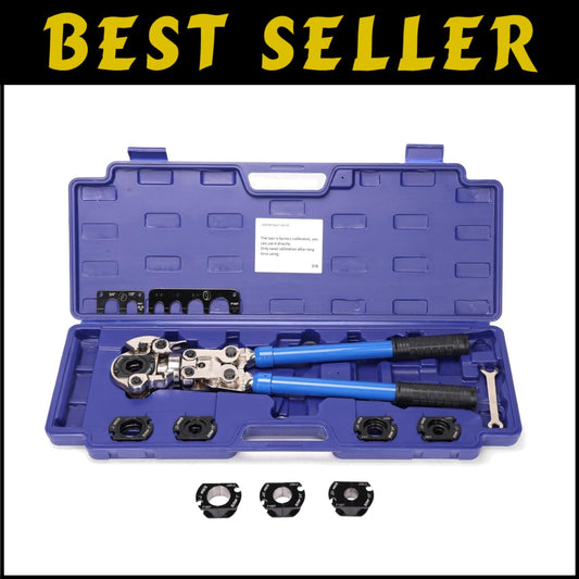 Copper Tube Fittings Crimping Tool with 1/2" - 1" Jaws for Leak-Free Connections
