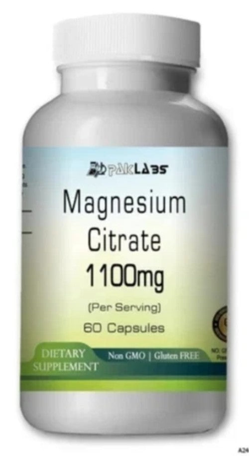 Magnesium Citrate 1100mg Caps – Pure Formula – Free and Fast Ship USA