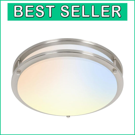 36W Dimmable LED Ceiling Lamp - Adjustable Color Temperatures, 2200LM Brightness