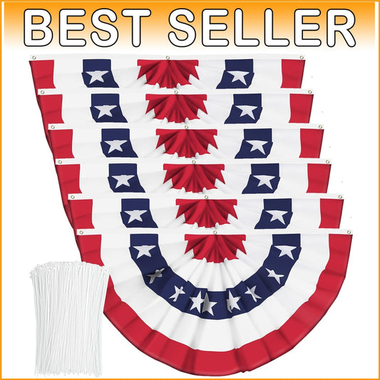 Durable Polyester American Fan Flag - Patriotic Half Banner for Indoors/Outdoors