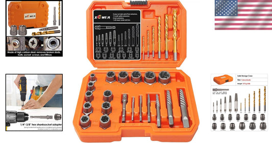 Comprehensive 26PC Screw & Bolt Kit with Easy-Out Extractor and Cobalt Drill Bit