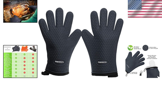 Non-Slip Heat Resistant Grill Gloves for Safe Cooking - Perfect Gift for Chefs