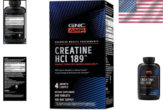 AMP Creatine HCl 189 Pills - Clinically Proven Muscle Builder & Performance